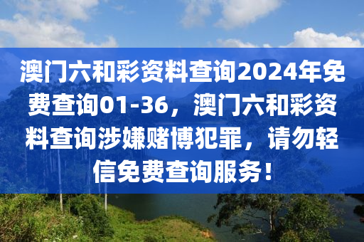 澳门六和彩资料查询2024年免费查询01-36，澳门六和彩资料查询涉嫌赌博犯罪，请勿轻信免费查询服务！