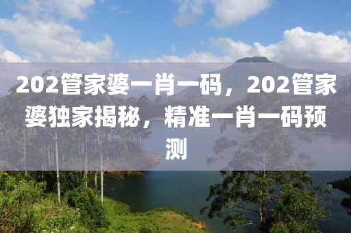 202管家婆一肖一码，202管家婆独家揭秘，精准一肖一码预测