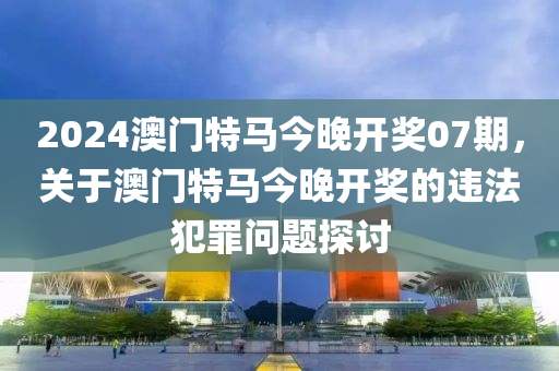 2024澳门特马今晚开奖07期，关于澳门特马今晚开奖的违法犯罪问题探讨