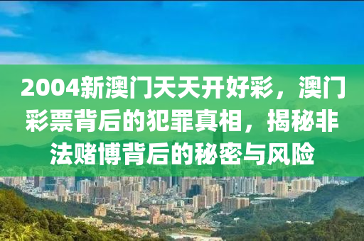2004新澳门天天开好彩，澳门彩票背后的犯罪真相，揭秘非法赌博背后的秘密与风险