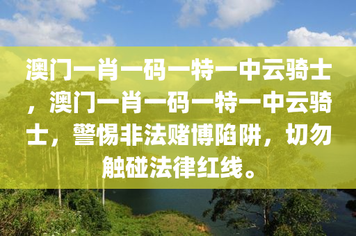 澳门一肖一码一特一中云骑士，澳门一肖一码一特一中云骑士，警惕非法赌博陷阱，切勿触碰法律红线。