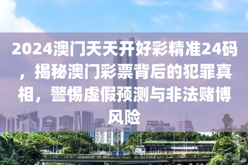 2024澳门天天开好彩精准24码，揭秘澳门彩票背后的犯罪真相，警惕虚假预测与非法赌博风险