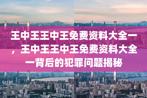 王中王王中王免费资料大全一，王中王王中王免费资料大全一背后的犯罪问题揭秘