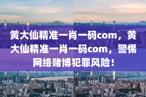 黄大仙精准一肖一码com，黄大仙精准一肖一码com，警惕网络赌博犯罪风险！