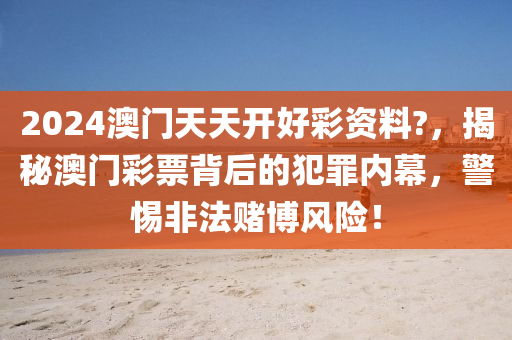 2024澳门天天开好彩资料?，揭秘澳门彩票背后的犯罪内幕，警惕非法赌博风险！
