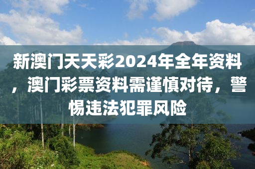 新澳门天天彩2024年全年资料，澳门彩票资料需谨慎对待，警惕违法犯罪风险