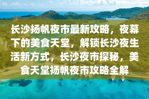 长沙扬帆夜市最新攻略，夜幕下的美食天堂，解锁长沙夜生活新方式，长沙夜市探秘，美食天堂扬帆夜市攻略全解