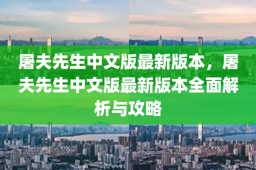 屠夫先生中文版最新版本，屠夫先生中文版最新版本全面解析与攻略