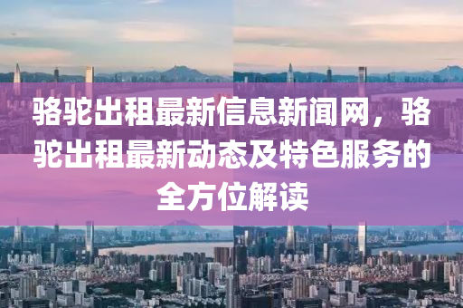 骆驼出租最新信息新闻网，骆驼出租最新动态及特色服务的全方位解读