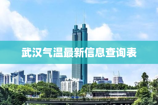 武汉气温最新信息查询表