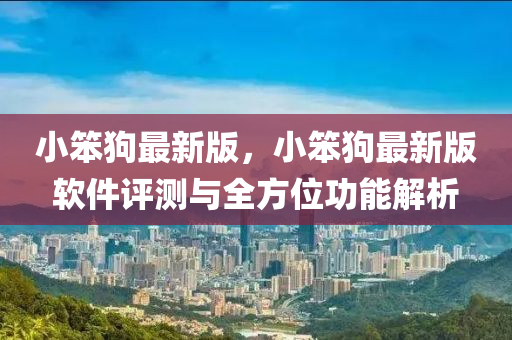 小笨狗最新版，小笨狗最新版软件评测与全方位功能解析