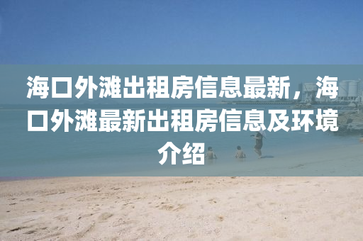 海口外滩出租房信息最新，海口外滩最新出租房信息及环境介绍