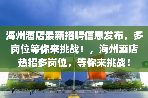 海州酒店最新招聘信息发布，多岗位等你来挑战！，海州酒店热招多岗位，等你来挑战！