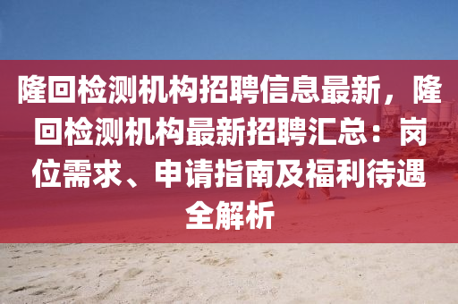 隆回检测机构招聘信息最新，隆回检测机构最新招聘汇总：岗位需求、申请指南及福利待遇全解析