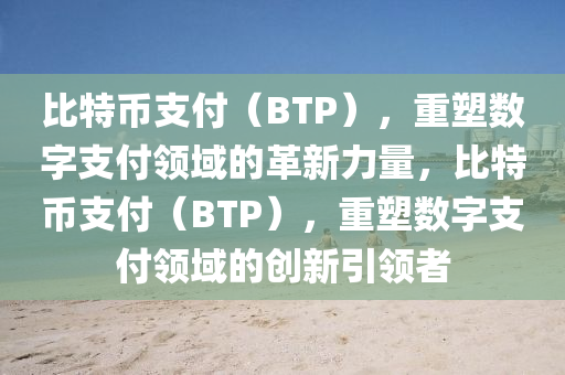 比特币支付（BTP），重塑数字支付领域的革新力量，比特币支付（BTP），重塑数字支付领域的创新引领者