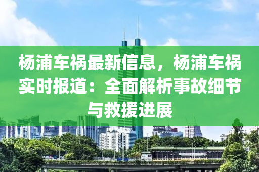 杨浦车祸最新信息，杨浦车祸实时报道：全面解析事故细节与救援进展