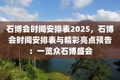 石博会时间安排表2025，石博会时间安排表与精彩亮点预告：一览众石博盛会