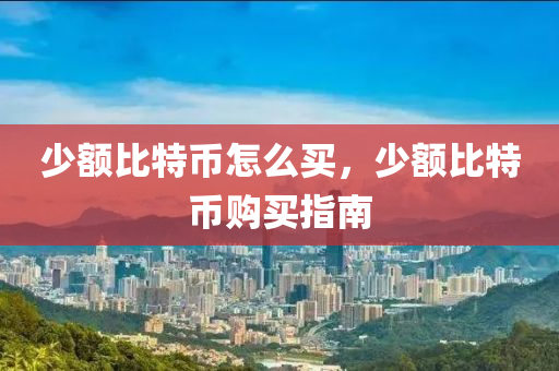 少额比特币怎么买，少额比特币购买指南