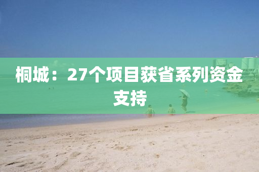 桐城：27个项目获省系列资金支持