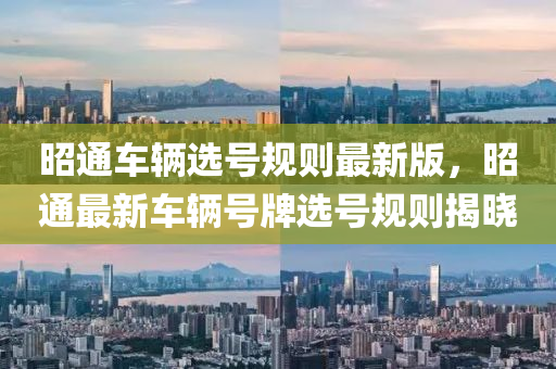 昭通车辆选号规则最新版，昭通最新车辆号牌选号规则揭晓