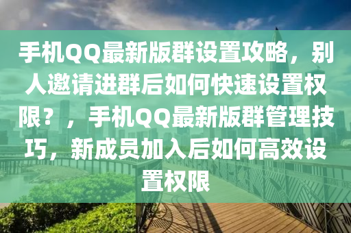 手机QQ最新版群设置攻略，别人邀请进群后如何快速设置权限？，手机QQ最新版群管理技巧，新成员加入后如何高效设置权限
