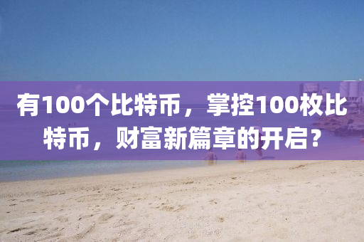 有100个比特币，掌控100枚比特币，财富新篇章的开启？