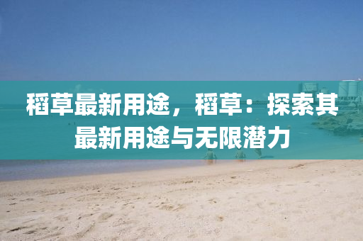 稻草最新用途，稻草：探索其最新用途与无限潜力