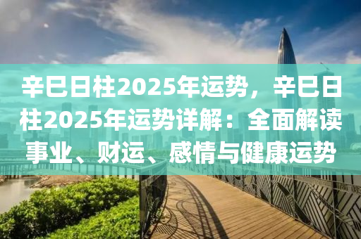 辛巳日柱2025年运势，辛巳日柱2025年运势详解：全面解读事业、财运、感情与健康运势