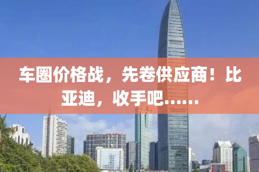车圈价格战，先卷供应商！比亚迪，收手吧……