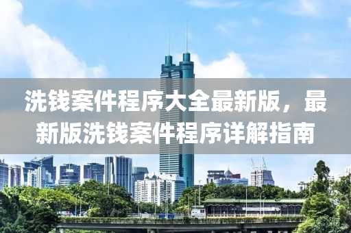 洗钱案件程序大全最新版，最新版洗钱案件程序详解指南