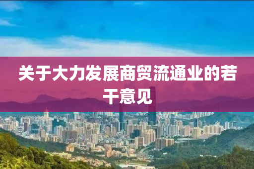 关于大力发展商贸流通业的若干意见