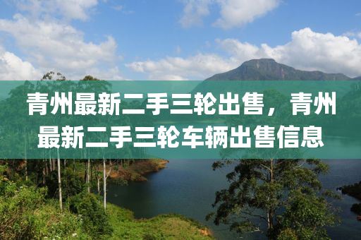 青州最新二手三轮出售，青州最新二手三轮车辆出售信息