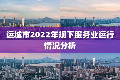 运城市2022年规下服务业运行情况分析