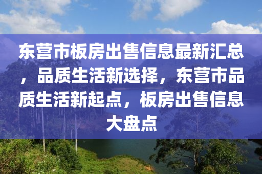 东营市板房出售信息最新汇总，品质生活新选择，东营市品质生活新起点，板房出售信息大盘点