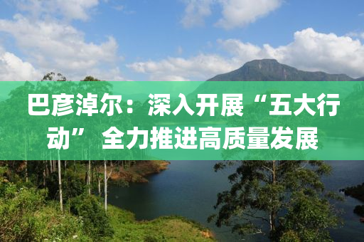 巴彦淖尔：深入开展“五大行动” 全力推进高质量发展