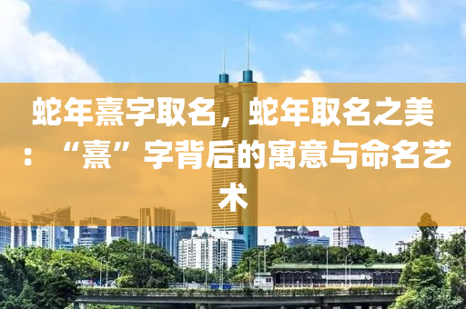 蛇年熹字取名，蛇年取名之美：“熹”字背后的寓意与命名艺术