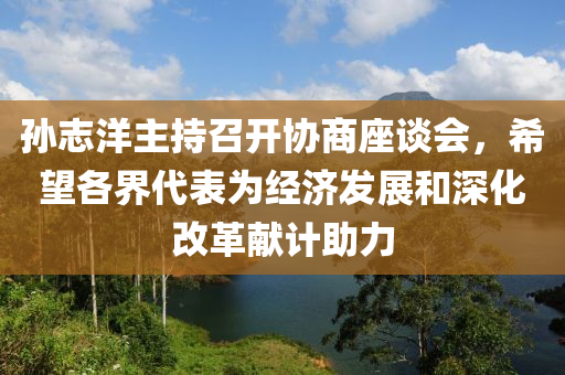孙志洋主持召开协商座谈会，希望各界代表为经济发展和深化改革献计助力
