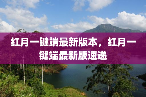 红月一键端最新版本，红月一键端最新版速递