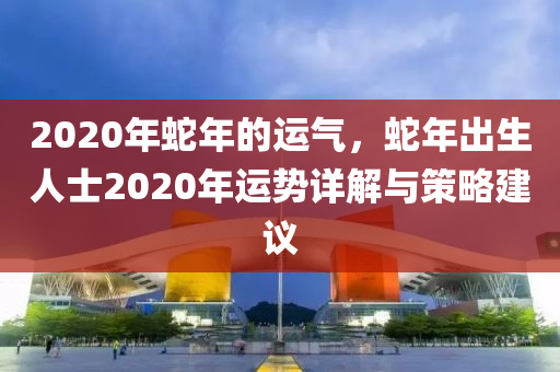2020年蛇年的运气，蛇年出生人士2020年运势详解与策略建议