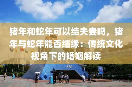 猪年和蛇年可以结夫妻吗，猪年与蛇年能否结缘：传统文化视角下的婚姻解读