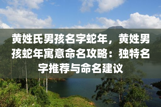 黄姓氏男孩名字蛇年，黄姓男孩蛇年寓意命名攻略：独特名字推荐与命名建议