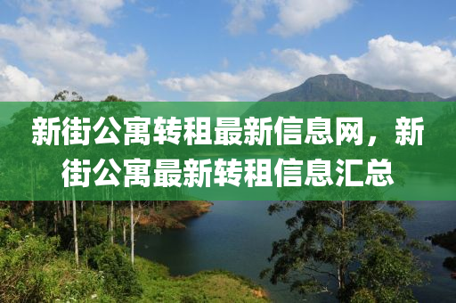 新街公寓转租最新信息网，新街公寓最新转租信息汇总