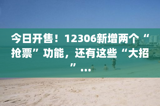 今日开售！12306新增两个“抢票”功能，还有这些“大招”…