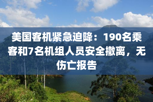 美国客机紧急迫降：190名乘客和7名机组人员安全撤离，无伤亡报告