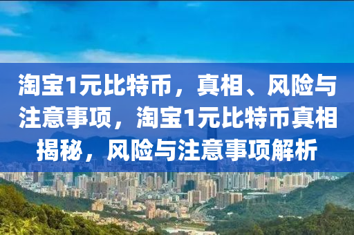 淘宝1元比特币，真相、风险与注意事项，淘宝1元比特币真相揭秘，风险与注意事项解析