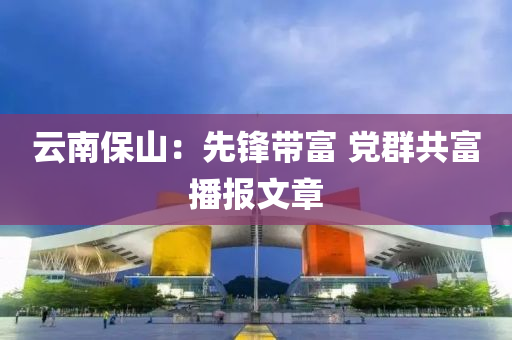 云南保山：先锋带富 党群共富播报文章