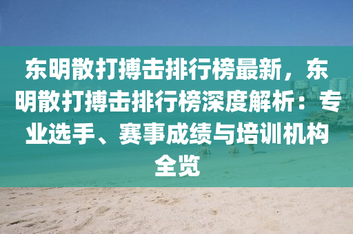 东明散打搏击排行榜最新，东明散打搏击排行榜深度解析：专业选手、赛事成绩与培训机构全览