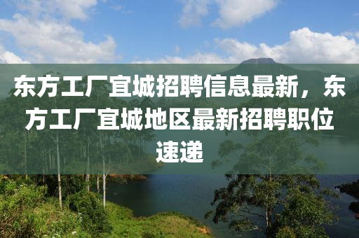 东方工厂宜城招聘信息最新，东方工厂宜城地区最新招聘职位速递