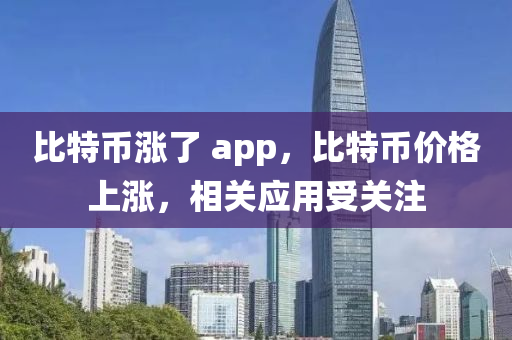 比特币涨了 app，比特币价格上涨，相关应用受关注