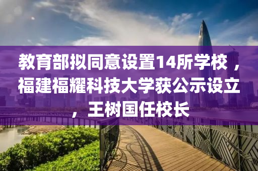 教育部拟同意设置14所学校 ，福建福耀科技大学获公示设立，王树国任校长